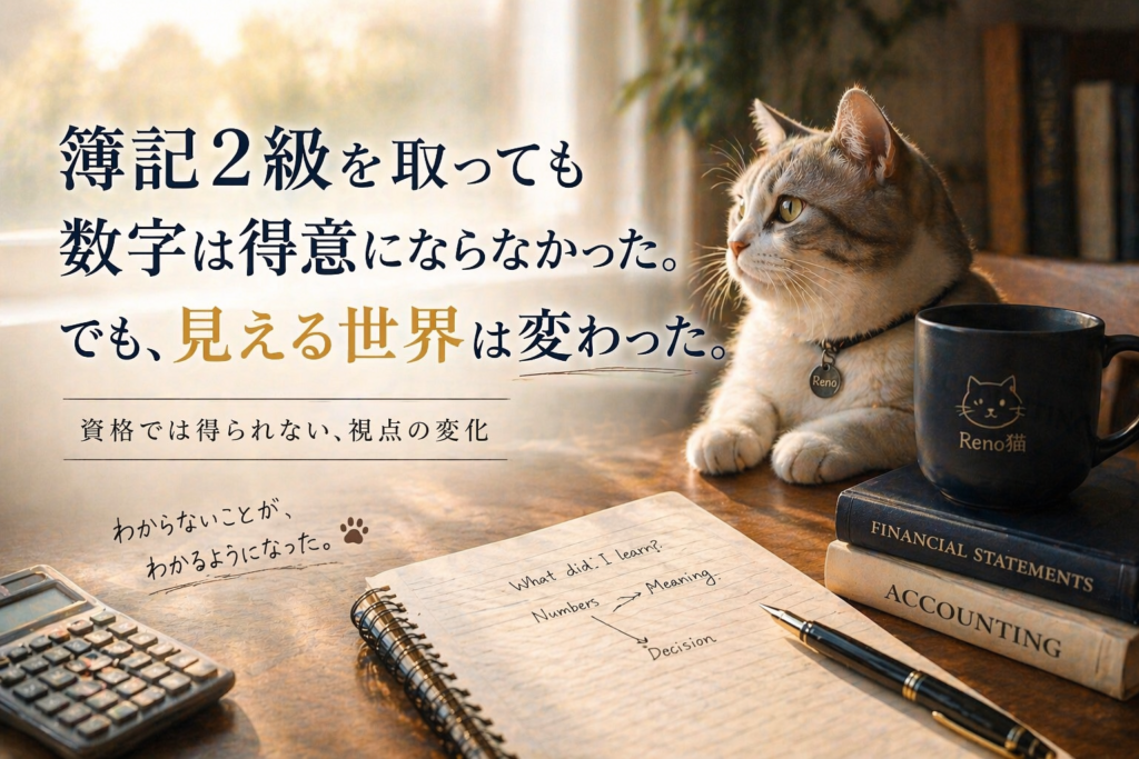 簿記２級を取っても数字は得意にならなかった。でも、見える世界は変わった理由