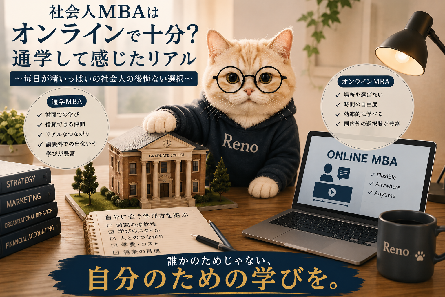 社会人MBAのオンラインと通学を比較｜毎日が精一杯の社会人の後悔しない選び方