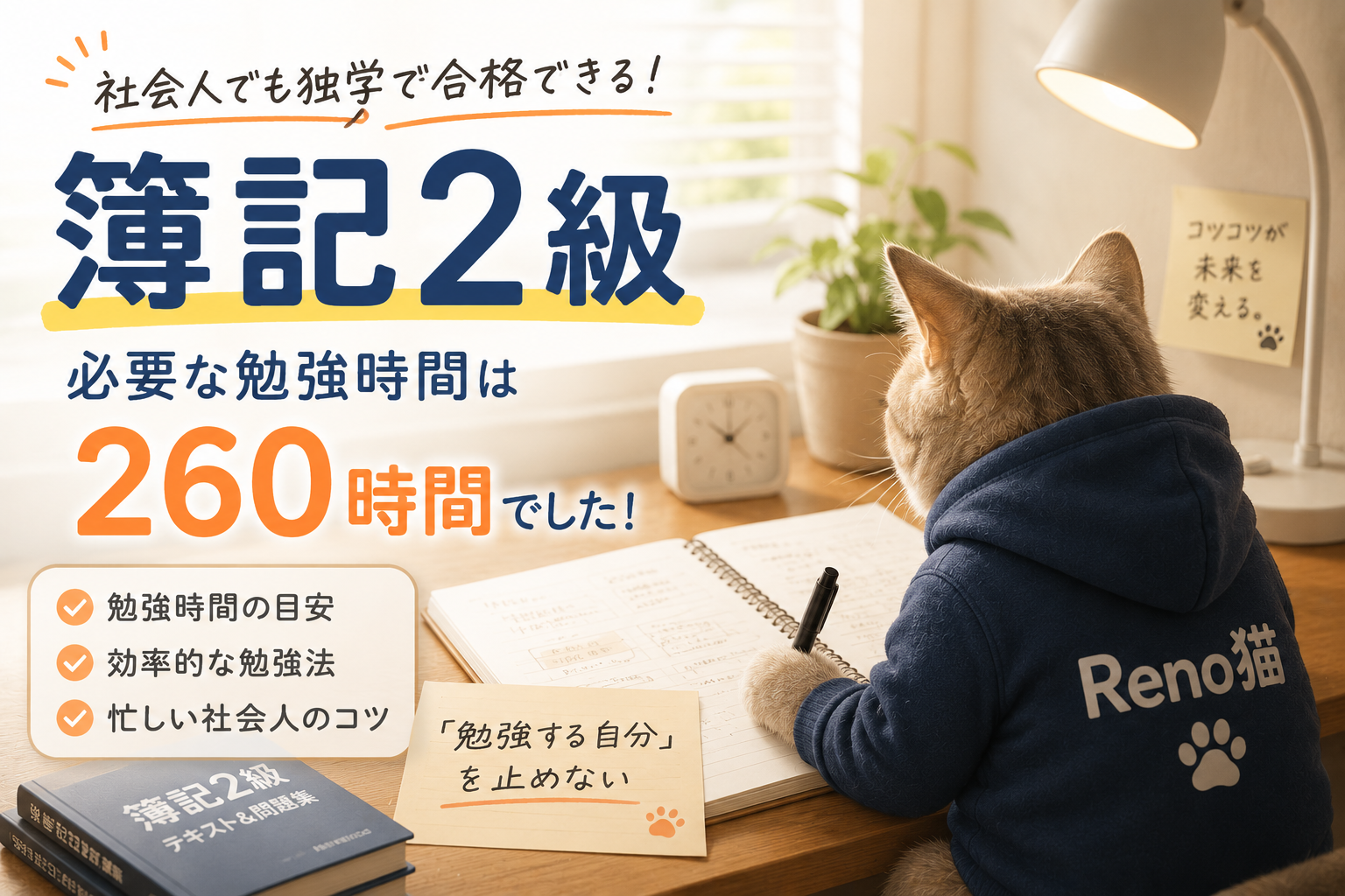 社会人に必要な簿記2級合格までの所要時間